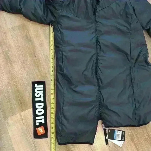 Nike reversible black paw print parka white logo - Picture 2 of 5